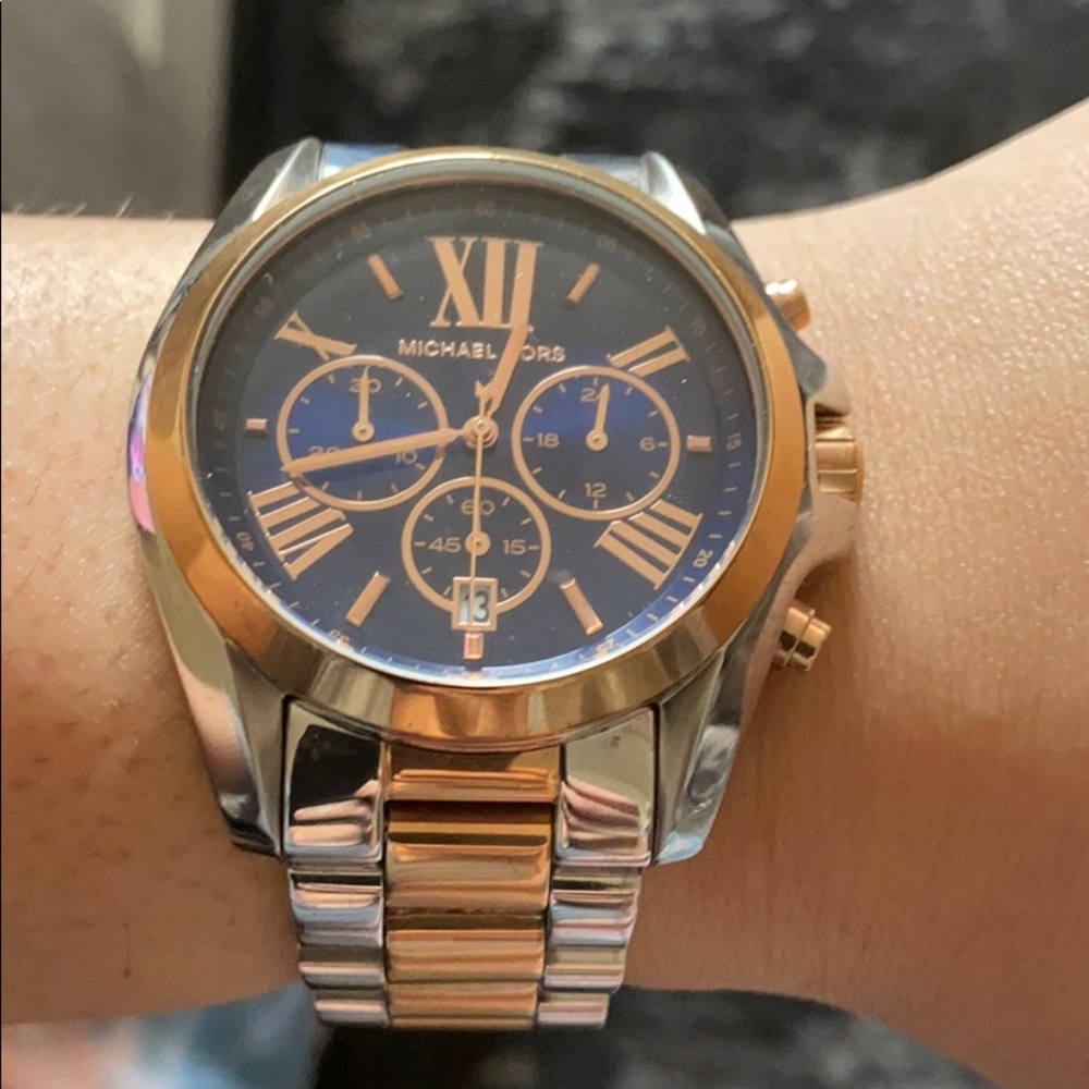 MK beautiful two-tone watch.